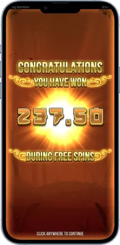 Gesamtgewinn von 237,50 im Big Bamboo Slot